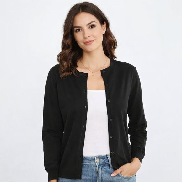 croft & barrow Sweaters - Croft & Barrow Women's Black Cardigan Sweater